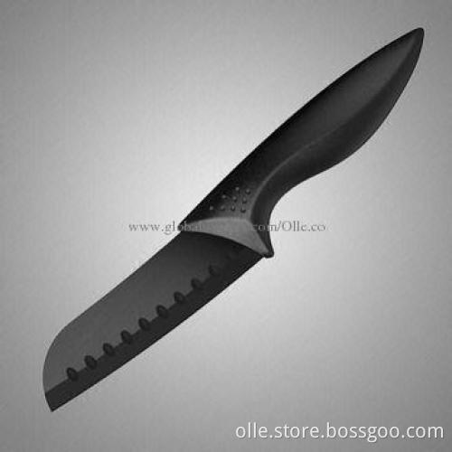 Ceramic Scalloped Santoku Knife